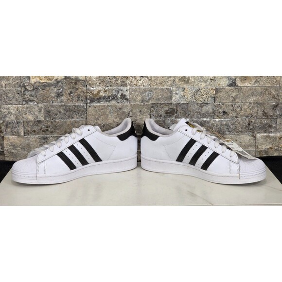 Adidas Originals Superstar Shoes 3-Stripes Sneakers White/Black EG4958 | US 10 - Picture 9 of 10